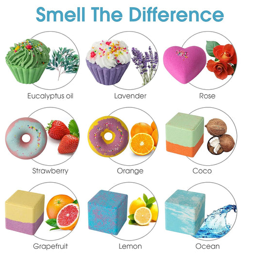 10 Bath Bombs for Kids, Bath Bomb Gift Set, Natural Bubble Bathbombs, Shea Butter Dry Skin Moisturize, Fizzy Spa Bath for Her Mom Women Kids Girls Girlfriend, Birthday, Valentines Day