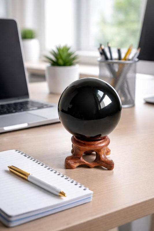 Black Obsidian Balls for Meditation, Divination, Feng Shui, and Crystal Healing – Obsidian Crystal Ball for Home Décor