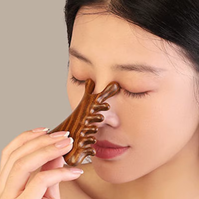 Multifunctional Meridian Wooden Massage Head Health Comb Sandalwood Large Wide Tooth Guasha Point Comb - Image 3