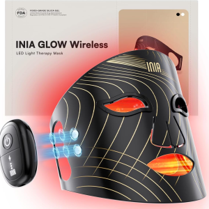 Wireless Red Light Therapy Mask for Facial Treatment, Rechargeable Ergonomic Design with Near-Infrared Technology for Home and Travel Use