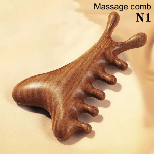 Multifunctional Meridian Wooden Massage Head Health Comb Sandalwood Large Wide Tooth Guasha Point Comb