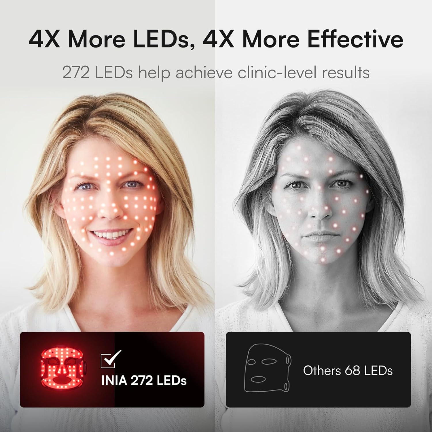Wireless Red Light Therapy Mask for Facial Treatment, Rechargeable Ergonomic Design with Near-Infrared Technology for Home and Travel Use - Image 4