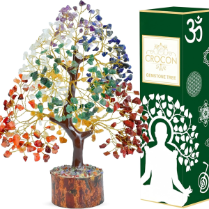 ® the Original 7 Chakra Crystal Tree of Life, Birthday Gifts for Women & Men | Healing Crystals, House Office Decor Tree - Sister, Gifts for Mom, Her House Warming Gift | Women Unique Gift Idea