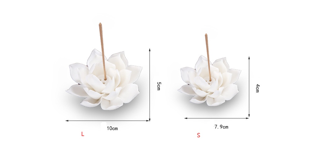 White porcelain incense burner lotus incense incense burner - Image 4